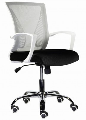 Кресло BRABIX "Wings MG-306" (пластик белый, хром, сетка, серое/черное) 532010 в Лабытнанги - labytnangi.ok-mebel.com | фото