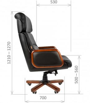 Кресло для руководителя CHAIRMAN 417 (Натуральная кожа) Черное в Лабытнанги - labytnangi.ok-mebel.com | фото 5