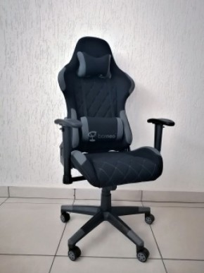 Кресло геймерское Barneo K-51 (черная ткань серые вставки) в Лабытнанги - labytnangi.ok-mebel.com | фото