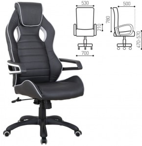 Кресло компьютерное BRABIX "Techno Pro GM-003" (черное/серое, вставки серые) 531814 в Лабытнанги - labytnangi.ok-mebel.com | фото 2
