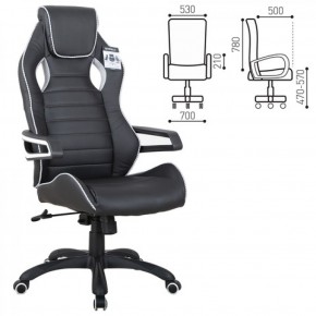 Кресло компьютерное BRABIX Techno Pro GM-003 (экокожа черное/серое, вставки серые) 531814 в Лабытнанги - labytnangi.ok-mebel.com | фото 2