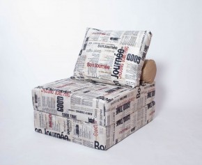Кресло-кровать-пуф бескаркасное Прайм (Газета) в Лабытнанги - labytnangi.ok-mebel.com | фото