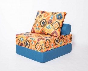 Кресло-кровать-пуф бескаркасное Прайм (мехико желтый-морская волна) в Лабытнанги - labytnangi.ok-mebel.com | фото 1