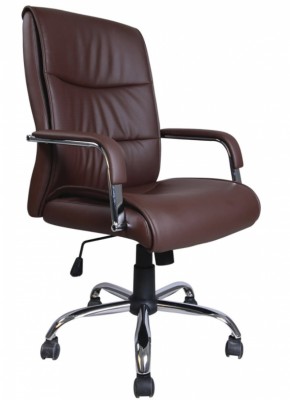 Кресло офисное BRABIX "Space EX-508" (экокожа, хром, коричневое) 531164 в Лабытнанги - labytnangi.ok-mebel.com | фото