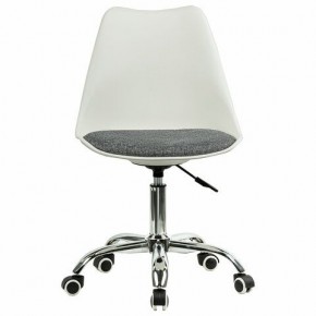 Кресло стул BRABIX "Eames MG-310 CH", хром, пластик белый, ткань серая, 532924 в Лабытнанги - labytnangi.ok-mebel.com | фото