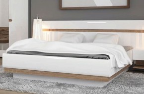 Кровать 160/TYP 92, LINATE ,цвет белый/сонома трюфель в Лабытнанги - labytnangi.ok-mebel.com | фото 2
