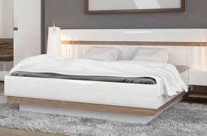 Кровать 160/TYP 94-01 с подъемником, LINATE ,цвет белый/сонома трюфель в Лабытнанги - labytnangi.ok-mebel.com | фото 5