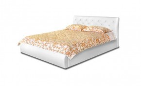 Кровать 1600 Флоренция в к/з "Классик 550 белый" (серия Норма) + основание + опоры в Лабытнанги - labytnangi.ok-mebel.com | фото