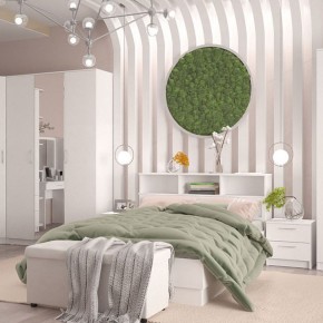Кровать 1600 Париж с настилом (Белый тиснение) в Лабытнанги - labytnangi.ok-mebel.com | фото 4