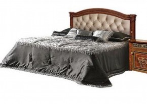 Кровать 2-х спальная с мягким изголовьем без изножья Карина-3 орех (К3КР-4[1]) в Лабытнанги - labytnangi.ok-mebel.com | фото