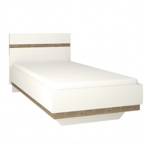 Кровать 90/TYP 90, LINATE ,цвет белый/сонома трюфель в Лабытнанги - labytnangi.ok-mebel.com | фото
