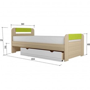 Кровать 900 + Подлокотники Стиль № 900.3 NEW (туя светлая/лайм) в Лабытнанги - labytnangi.ok-mebel.com | фото 2
