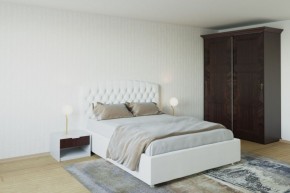 Кровать Берлин с ПМ 1200 (экокожа белая) в Лабытнанги - labytnangi.ok-mebel.com | фото 2