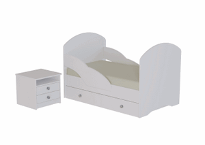 Кровать 800 ЛДСП с ящиком и бортиками (без фотопечати) в Лабытнанги - labytnangi.ok-mebel.com | фото 2