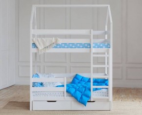 Кровать-домик двухъярусная 80*160 Белый в Лабытнанги - labytnangi.ok-mebel.com | фото 5