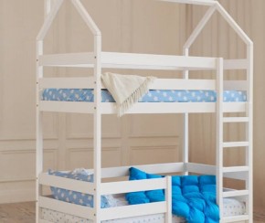 Кровать-домик двухъярусная 80*160 Белый в Лабытнанги - labytnangi.ok-mebel.com | фото 6