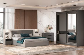 Кровать двойная №4 с основанием (Серый) в Лабытнанги - labytnangi.ok-mebel.com | фото 3