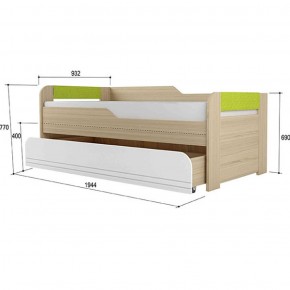 Кровать двухуровневая + подлокотники Стиль № 900.1 NEW (туя светлая/лайм) в Лабытнанги - labytnangi.ok-mebel.com | фото 2