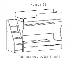 КАПРИЗ-22 Кровать двухъярусная 800 настил ЛДСП в Лабытнанги - labytnangi.ok-mebel.com | фото 2
