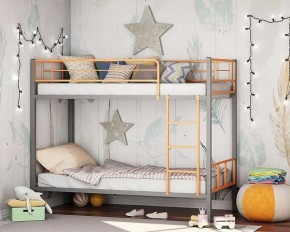 Кровать двухъярусная "Севилья-2.01 комбо" Серый/Оранжевый в Лабытнанги - labytnangi.ok-mebel.com | фото