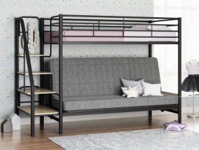 Кровать двухъярусная с диваном "Мадлен-3" (Черный/Серый) в Лабытнанги - labytnangi.ok-mebel.com | фото 1