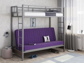 Кровать двухъярусная с диваном "Мадлен" (Серый/Фиолетовый) в Лабытнанги - labytnangi.ok-mebel.com | фото 1