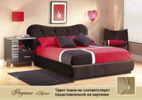 Кровать Феодосия 1400 со стразами в к/з "Классик 307 коричневый" (серия Норма) +основание +ПМ в Лабытнанги - labytnangi.ok-mebel.com | фото