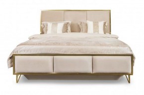 Кровать Lara 1600 с мягким изголовьем + основание (белый глянец) (ФОТО НЕ СООТВЕТСТВУЕТ, БЕЖЕВЫЙ ГЛЯНЕЦ) в Лабытнанги - labytnangi.ok-mebel.com | фото