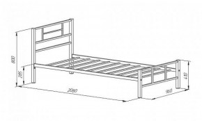 Кровать металлическая "Кадис 900х1900" Белый в Лабытнанги - labytnangi.ok-mebel.com | фото 2