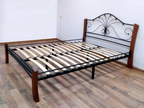 Кровать "Фортуна 4 ЛАЙТ" Черная (1600*2000) (ножки-махагон) с коваными элементами в Лабытнанги - labytnangi.ok-mebel.com | фото 3
