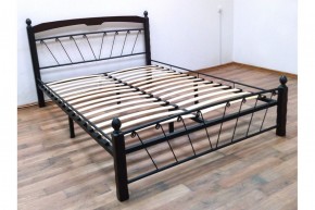 Кровать "Муза 1" КМД10  Черная (1400*2000) (ножки-шоколад) с коваными изделиями в Лабытнанги - labytnangi.ok-mebel.com | фото 3