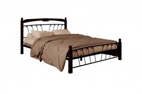 Кровать "Муза 1" КМД10  Черная (1600*2000) (ножки-шоколад) с коваными изделиями в Лабытнанги - labytnangi.ok-mebel.com | фото 2