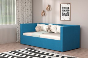Кровать с ПМ (арт.030) (с/м 900*2000мм) (б/матр), ткань синяя в Лабытнанги - labytnangi.ok-mebel.com | фото