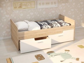 Кровать Умка К-001 + ящики (Дуб Сонома/Белый глянец) в Лабытнанги - labytnangi.ok-mebel.com | фото 1
