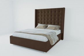 Кровать Венеция ЛЮКС с ПМ 1800 (экокожа коричневая) в Лабытнанги - labytnangi.ok-mebel.com | фото