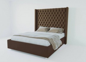 Кровать Версаль ЛЮКС с ПМ 1200 (экокожа коричневая) в Лабытнанги - labytnangi.ok-mebel.com | фото