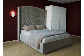 Кровать Версаль ЛЮКС с ПМ 1200 (велюр серый) в Лабытнанги - labytnangi.ok-mebel.com | фото