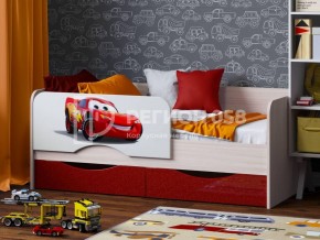Кровать Юниор-12 с фотопеч. "Тачки" в Лабытнанги - labytnangi.ok-mebel.com | фото