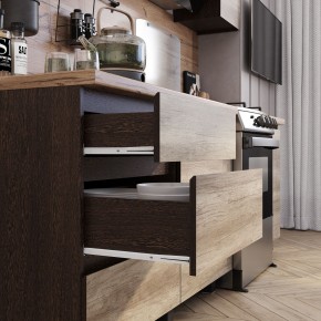 Кухня Энигма 1.6 м (венге/дуб каньон) в Лабытнанги - labytnangi.ok-mebel.com | фото 2