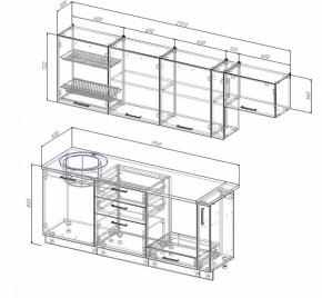 Кухонный гарнитур Антрацит 2550 (Стол. 26мм) в Лабытнанги - labytnangi.ok-mebel.com | фото 2