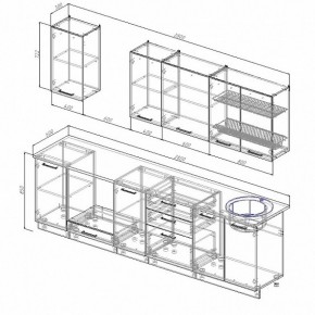 Кухонный гарнитур Антрацит 2800 (Стол. 26мм) в Лабытнанги - labytnangi.ok-mebel.com | фото 2