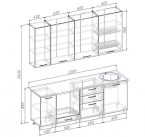 Кухонный гарнитур Крафт 2200 (Стол. 26мм) в Лабытнанги - labytnangi.ok-mebel.com | фото 2