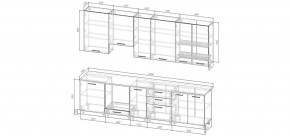 Кухонный гарнитур Санторини 3000 h950 (Стол. 38мм) в Лабытнанги - labytnangi.ok-mebel.com | фото 2