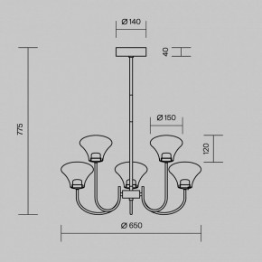 Люстра на штанге Maytoni Dynasty MOD402PL-L20BS3K в Лабытнанги - labytnangi.ok-mebel.com | фото 6