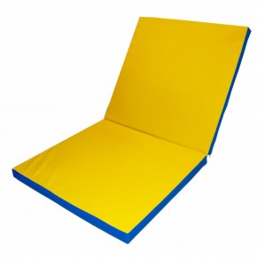 Мат гимнастический 2х1х0,1м складной цв. синий-желтый в Лабытнанги - labytnangi.ok-mebel.com | фото 1