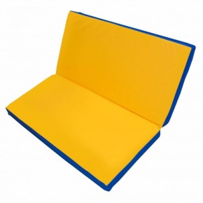 Мат гимнастический 1х1х0,1м складной цв. синий-желтый в Лабытнанги - labytnangi.ok-mebel.com | фото 1