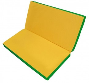 Мат гимнастический 1х1х0,08м складной цв. зеленый-желтый в Лабытнанги - labytnangi.ok-mebel.com | фото 1