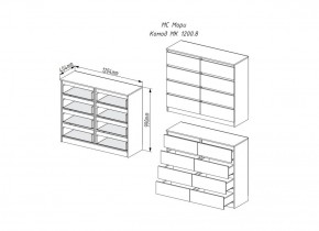 МОРИ МК 1200.8 Комод (графит) в Лабытнанги - labytnangi.ok-mebel.com | фото 3