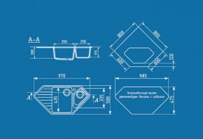 Мойка кухонная ULGRAN U-409 (970*500) в Лабытнанги - labytnangi.ok-mebel.com | фото 2