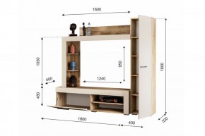 НИКОЛЬ Гостиная (Дуб крафт серый/софт айвори) в Лабытнанги - labytnangi.ok-mebel.com | фото 2